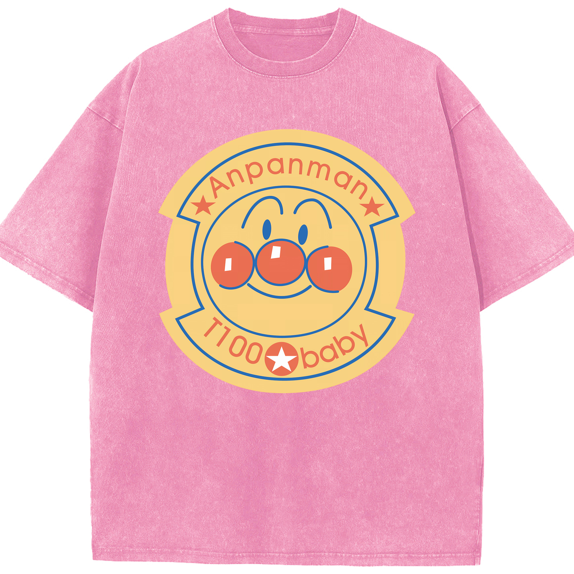 （画像用） アンパンマン Anpanman 綿100% ヴィンテージ風 半袖Tシャツ（フロントプリント）